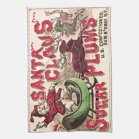 Sinterklaas illustratieslee theedoek (Verticaal)