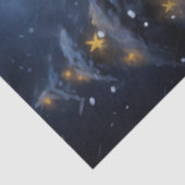 Sinterklaas in besneeuwd bos met gloeiende lantaar tissuepapier (Detail)