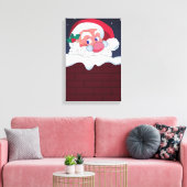 Sinterklaas in Chimney Canvas Afdruk (Insitu (Woonkamer))