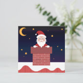 Sinterklaas in Chimney op House Roof Xmas avond (Staand voorkant)