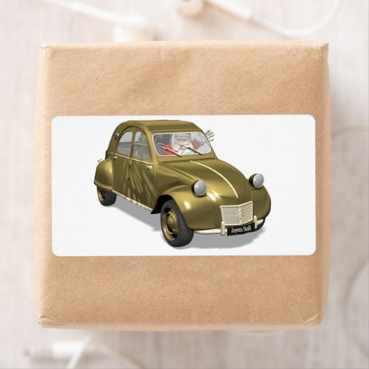 Sinterklaas in citroen 2 CV Etiket (Insitu)
