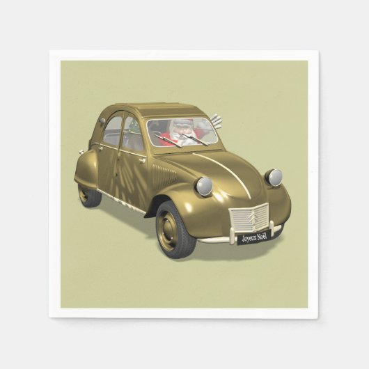 Sinterklaas in citroen 2 CV Servetten (Voorkant)