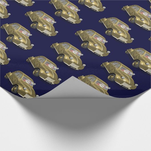 Sinterklaas in citroen 2CV Cadeaupapier (Hoek)