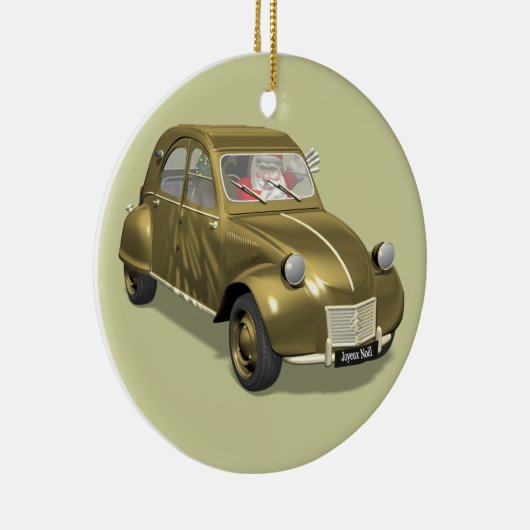 Sinterklaas in citroen 2CV Keramisch Ornament (Rechts)