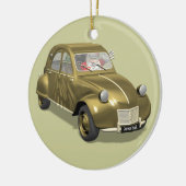 Sinterklaas in citroen 2CV Keramisch Ornament (Links)