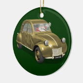 Sinterklaas in citroen 2CV Keramisch Ornament (Links)