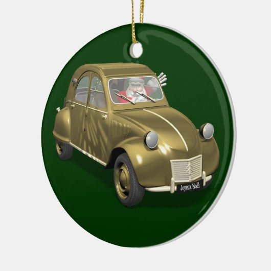 Sinterklaas in citroen 2CV Keramisch Ornament (Links)