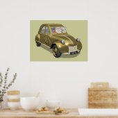 Sinterklaas in citroen 2CV Poster (Keuken)