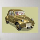 Sinterklaas in citroen 2CV Poster (Voorkant)
