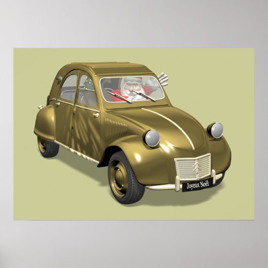 Sinterklaas in citroen 2CV Poster (Voorkant)