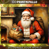 Sinterklaas in de buurt van een open haard met Ker Tissuepapier