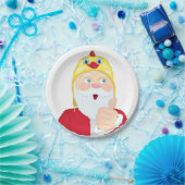 Sinterklaas in de haan pet, duimen, Kerst Papieren Bordje (Feest)