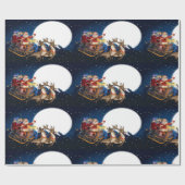 Sinterklaas in de lucht cadeaupapier (Vlak)