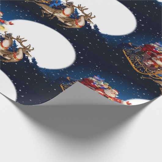 Sinterklaas in de lucht cadeaupapier (Hoek)