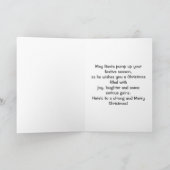 Sinterklaas in de sportschool feestdagen kaart (Binnen)