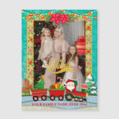 Sinterklaas in de trein met geschenken en kerstboo (Voorkant)