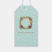 Sinterklaas in de trein met geschenken en kerstboo cadeaulabel (Achterkant)