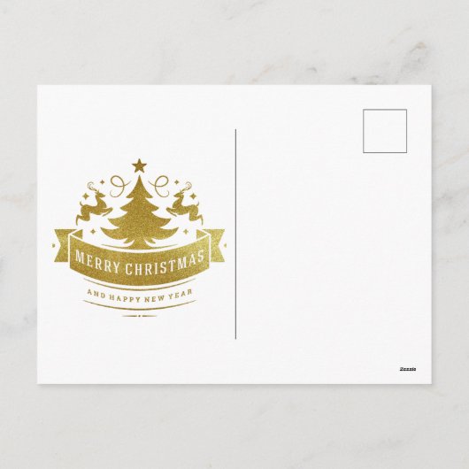 Sinterklaas in de trein met geschenken en kerstboo feestdagenkaart (Achterkant)