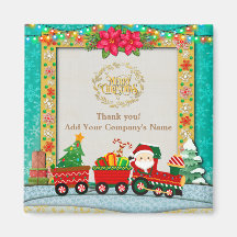 Sinterklaas in de trein met geschenken en kerstboo