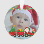 Sinterklaas in de trein met geschenken en kerstboo ornament (voorkant)