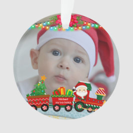 Sinterklaas in de trein met geschenken en kerstboo ornament