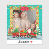 Sinterklaas in de trein met geschenken en kerstboo sticker (Vel)