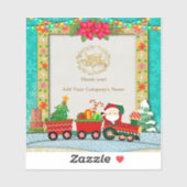 Sinterklaas in de trein met geschenken en kerstboo sticker (Vel)
