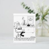 Sinterklaas in een Kantoor voor verwarming en luch Feestdagenkaart (Staand voorkant)