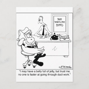 Sinterklaas in een Kantoor voor verwarming en luch Feestdagenkaart