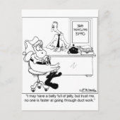 Sinterklaas in een Kantoor voor verwarming en luch Feestdagenkaart (Voorkant)