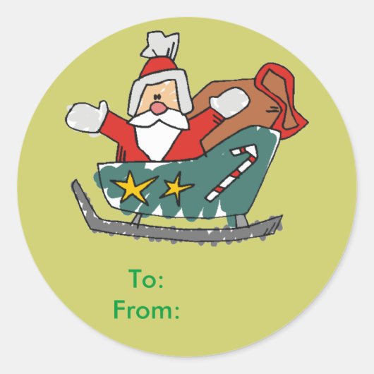 Sinterklaas in een Label met hoge glans (Voorkant)