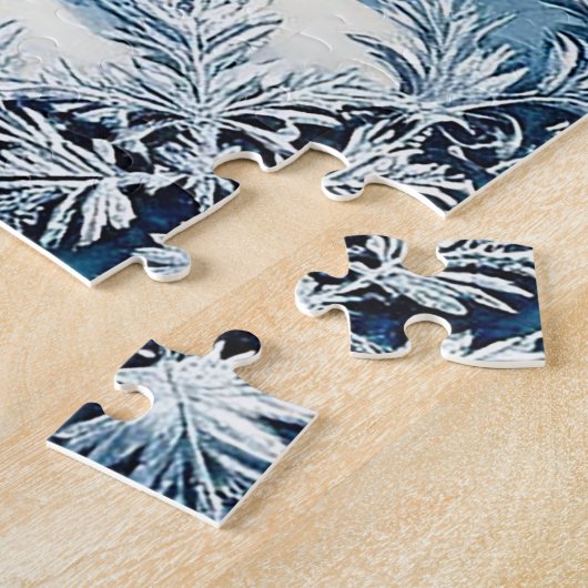 Sinterklaas in een magisch besneeuwd bos legpuzzel (Zijkant)