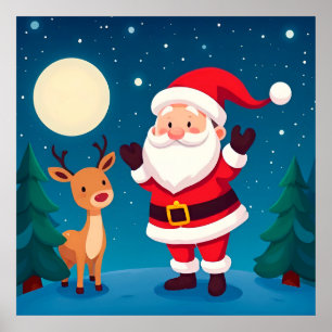 Sinterklaas in een magische winterscène poster