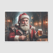 Sinterklaas in een pub die pauze neemt van Kerstmi Tissuepapier (Voorkant)
