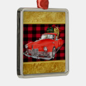 Sinterklaas in een rode oude antiek klassieke tijd metalen ornament (Rechts)