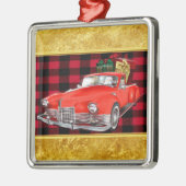 Sinterklaas in een rode oude antiek klassieke tijd metalen ornament (Links)