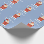 Sinterklaas in een schoorsteen Custom Name Christm Cadeaupapier (Hoek)
