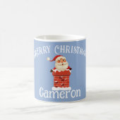 Sinterklaas in een schoorsteen Custom Name Christm Koffiemok (Center)