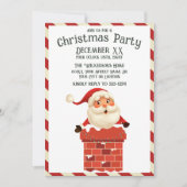 Sinterklaas in een schoorsteen Kleurrijke Kerstmis Kaart (Voorkant)