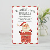 Sinterklaas in een schoorsteen Kleurrijke Kerstmis Kaart (Staand voorkant)