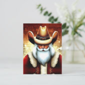 Sinterklaas in een Western Pet Kerst Briefkaart (Staand voorkant)