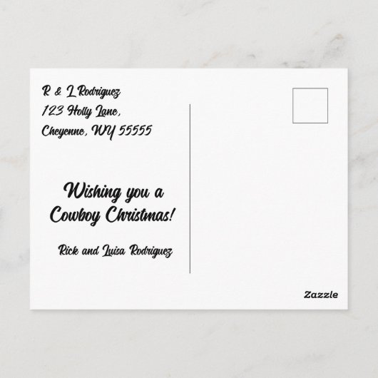 Sinterklaas in een Western Pet Kerst Briefkaart (Achterkant)