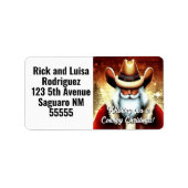 Sinterklaas in een Western Pet Kerst Etiket (Voorkant)