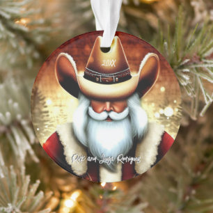 Sinterklaas in een Western Pet Kerst Ornament