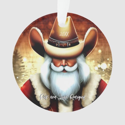 Sinterklaas in een Western Pet Kerst Ornament (voorkant)