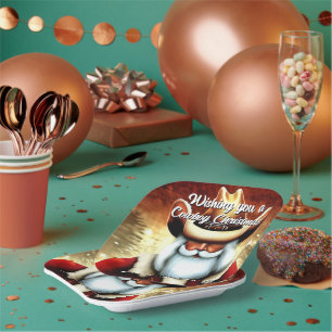 Sinterklaas in een Western Pet Kerst Papieren Bordje