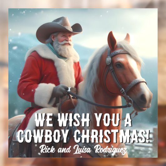 Sinterklaas in een Western Pet Kerst Raamsticker (Vel 2)