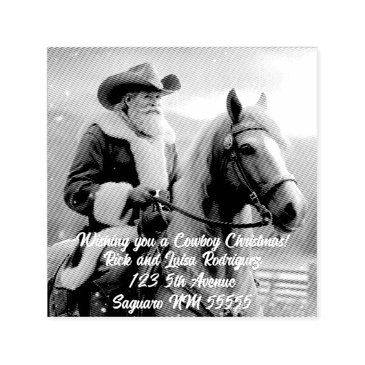 Sinterklaas in een Western Pet Kerst Zelfinktende Stempel (Design)