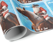 Sinterklaas in een Western Pet op een Paardenkerst Cadeaupapier (Rol Hoek)