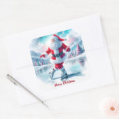 Sinterklaas in een Winter Wonderland Vierkante Sticker (Envelop)